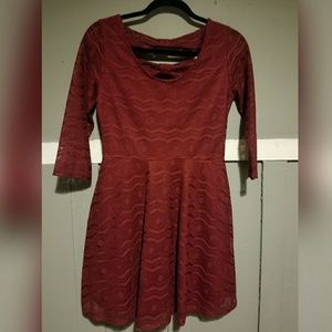 Burgundy Skater Dress